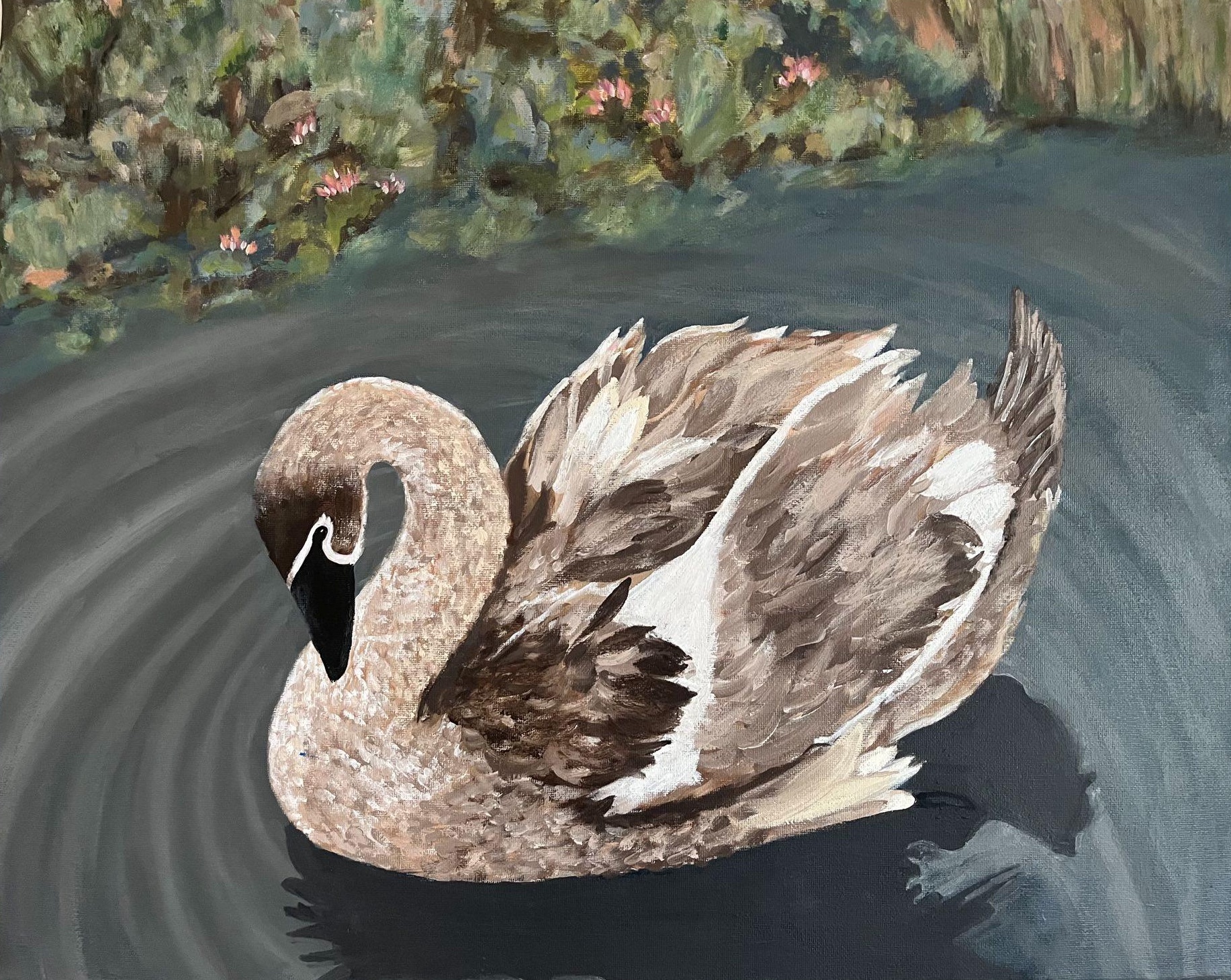 painting of a swan